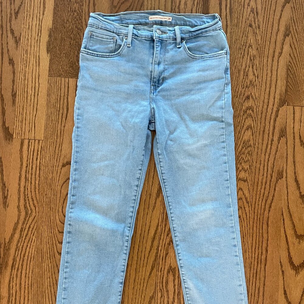 Levi's Women's 724 High Rise Straight Crop Raw Hem Jeans - 29 Short